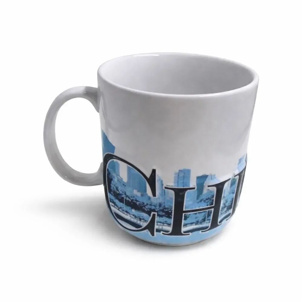 Chicago Americaware Coffee Mug 2007 Large Raised Spellout Letters Skyline